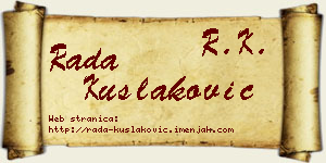 Rada Kušlaković vizit kartica